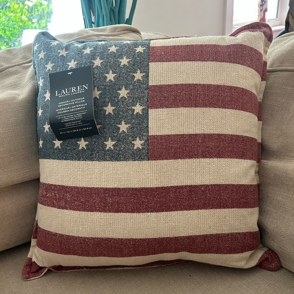 “New” Ralph Lauren Flag Accent Pillow -USA